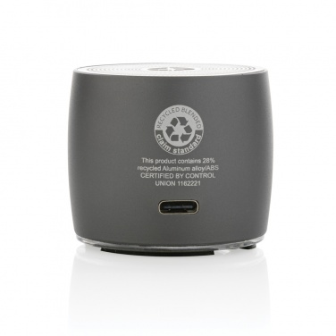 Logo trade corporate gift photo of: Swiss Peak RCS recycled aluminum 3W bass speaker