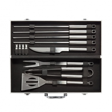 Logo trade corporate gifts picture of: 12 pcs barbecue set in aluminium box