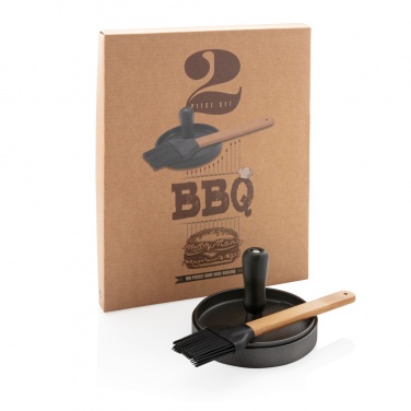 Logotrade advertising product image of: BBQ set with hamburger press and brush