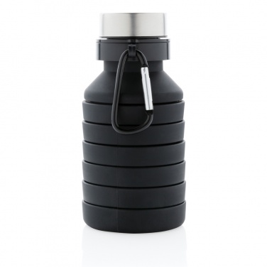 Logo trade promotional merchandise picture of: Leakproof collapsible silicone bottle with lid