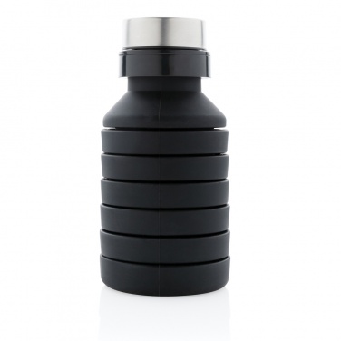 Logo trade corporate gift photo of: Leakproof collapsible silicone bottle with lid