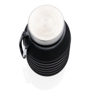 Logo trade promotional product photo of: Leakproof collapsible silicone bottle with lid