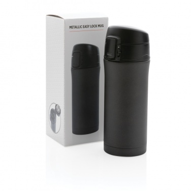 Logotrade promotional item image of: Metallic easy lock vacuum mug
