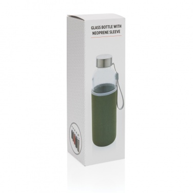Logo trade corporate gifts image of: Glass bottle with neoprene sleeve
