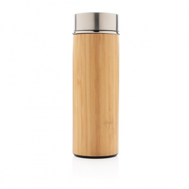 Logo trade promotional products image of: Leak proof bamboo vacuum bottle
