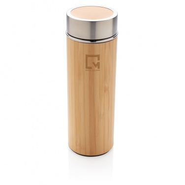 Logo trade promotional merchandise image of: Leak proof bamboo vacuum bottle