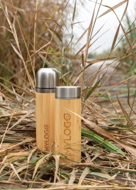Logo trade promotional gift photo of: Leak proof bamboo vacuum bottle