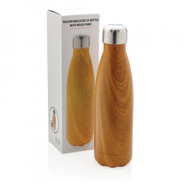 Logotrade promotional merchandise photo of: Vacuum insulated stainless steel bottle with wood print