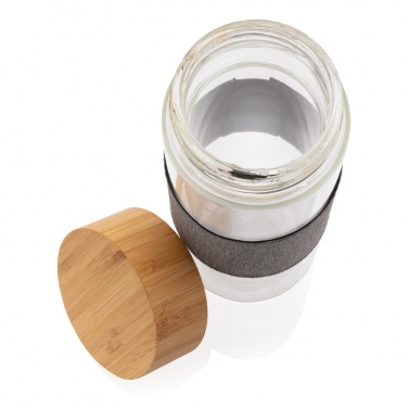 Logo trade promotional giveaways picture of: Impact borosilicate glass bottle with bamboo lid