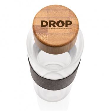 Logo trade promotional merchandise picture of: Impact borosilicate glass bottle with bamboo lid