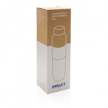 Logo trade promotional giveaways image of: Impact borosilicate glass bottle with bamboo lid