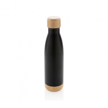 Logo trade promotional product photo of: Vacuum stainless steel bottle with bamboo lid and bottom