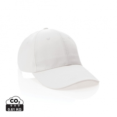 Logo trade promotional merchandise image of: Impact 6 panel 280gr Recycled cotton cap with AWARE™ tracer