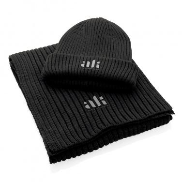 Logo trade business gift photo of: Impact AWARE™ Polylana® knitted scarf 180 x 25cm