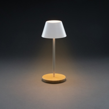 Logo trade promotional gifts image of: Pure Glow RCS usb-rechargeable recycled plastic table lamp
