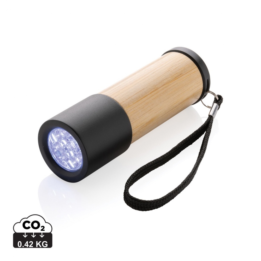 Logo trade promotional merchandise photo of: Bamboo and RCS certfied recycled plastic torch