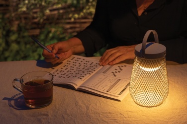 Logo trade promotional gifts picture of: Aurora RCS recycled plastic USB re-chargeable table lamp