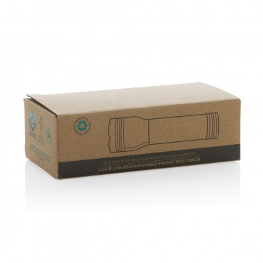 Logo trade promotional giveaway photo of: Lucid 1W RCS certified recycled plastic & bamboo torch