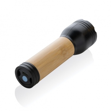 Logo trade promotional product photo of: Lucid 3W RCS certified recycled plastic & bamboo torch