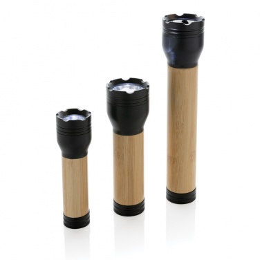 Logo trade promotional products image of: Lucid 3W RCS certified recycled plastic & bamboo torch