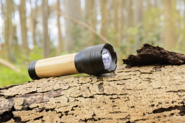 Logo trade promotional giveaways picture of: Lucid 3W RCS certified recycled plastic & bamboo torch