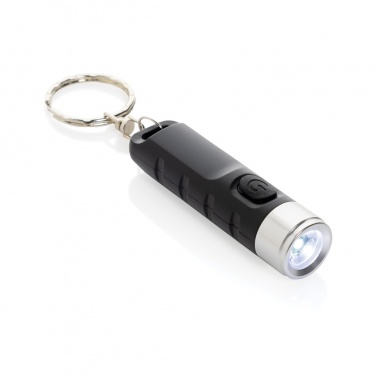 Logotrade business gift image of: Globix RCS recycled plastic USB re-chargeable keychain torch