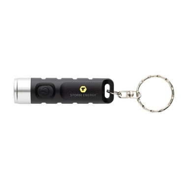 Logotrade promotional product picture of: Globix RCS recycled plastic USB re-chargeable keychain torch