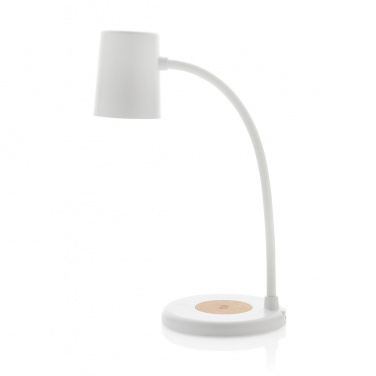Logotrade promotional product image of: Zenara RCS recycled plastic and cork 15W wireless desk lamp