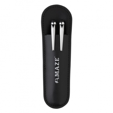 Logo trade promotional merchandise image of: Swiss Peak deluxe pen set in PU pouch