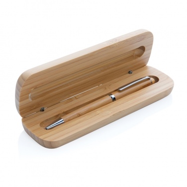 Logo trade promotional item photo of: Bamboo pen in box