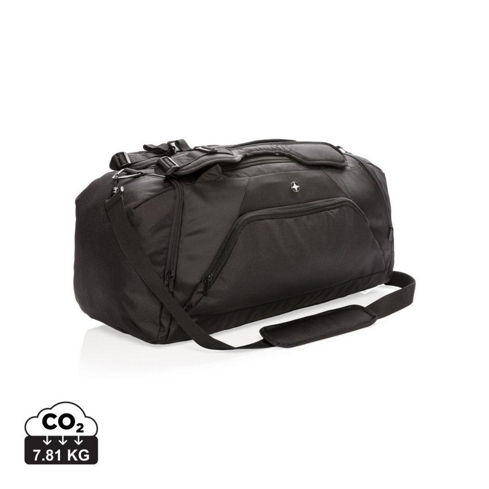 Logo trade promotional gifts image of: Swiss Peak RFID sports duffel & backpack