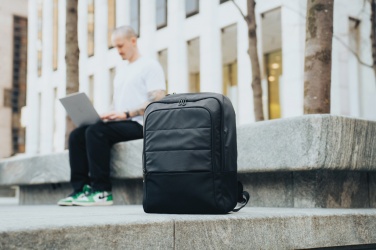 Logo trade advertising products picture of: Armond AWARE™ RPET 15.6 inch deluxe laptop backpack