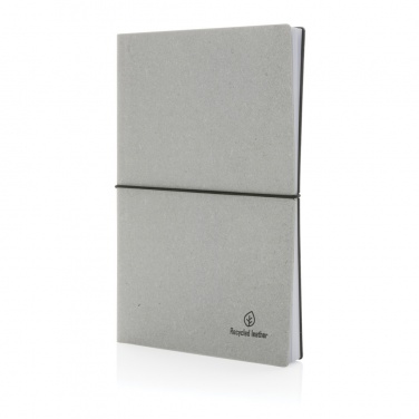 Logo trade promotional giveaways picture of: A5 recycled leather notebook