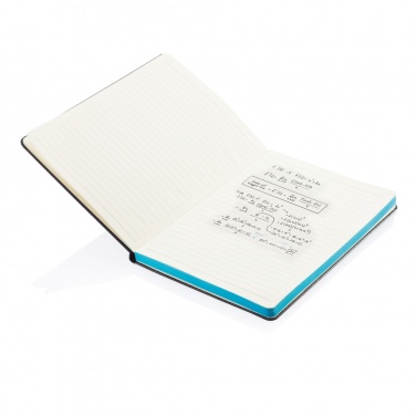 Logo trade promotional gift photo of: Deluxe hardcover A5 notebook with coloured side