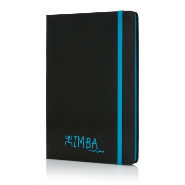 Logo trade promotional giveaway photo of: Deluxe hardcover A5 notebook with coloured side