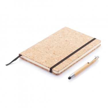 Logo trade advertising products picture of: A5 notebook with bamboo pen including stylus