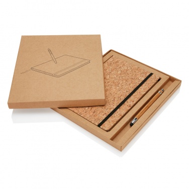 Logo trade corporate gift photo of: A5 notebook with bamboo pen including stylus