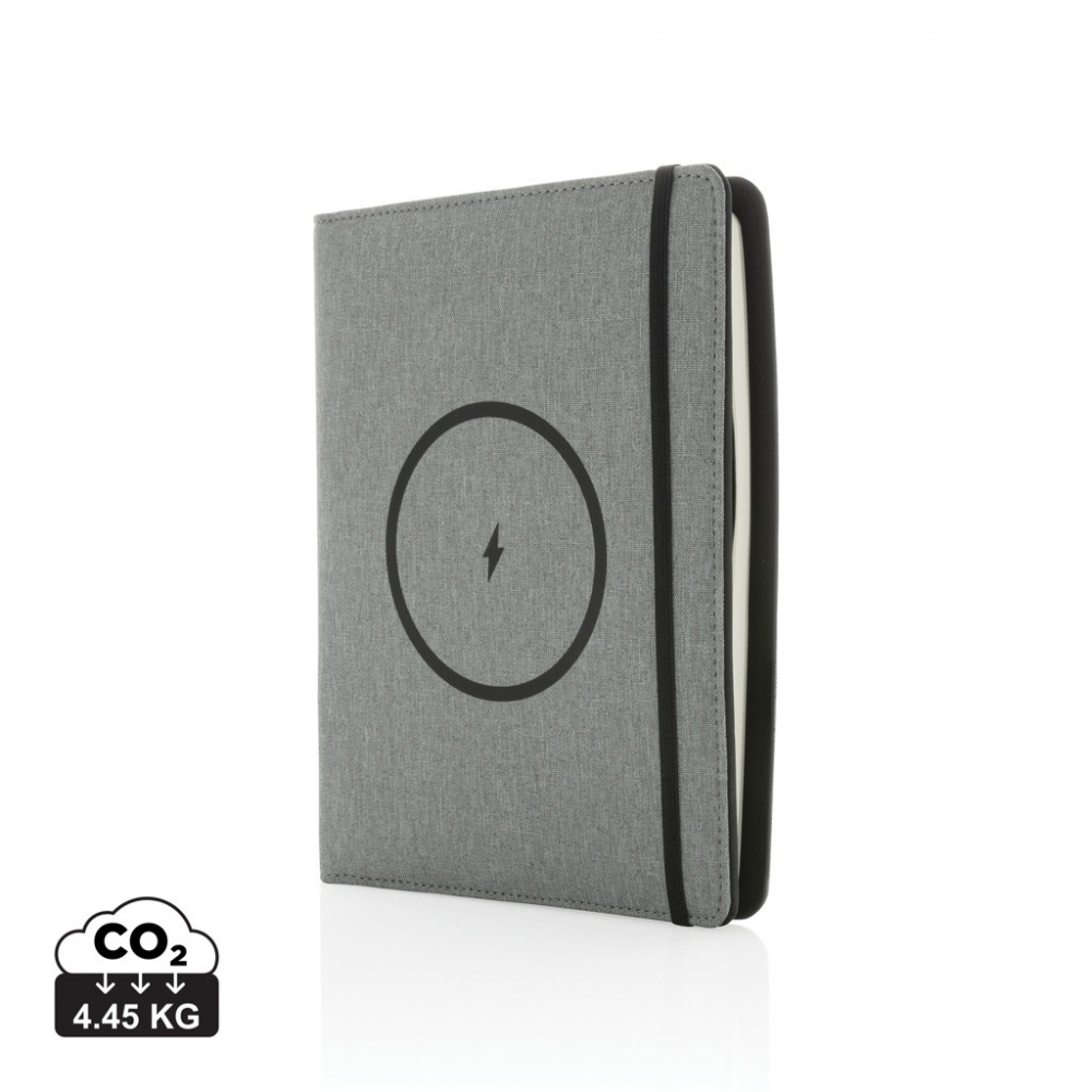 Logotrade promotional merchandise picture of: Air 5W wireless charging notebook with 5000mAh powerbank