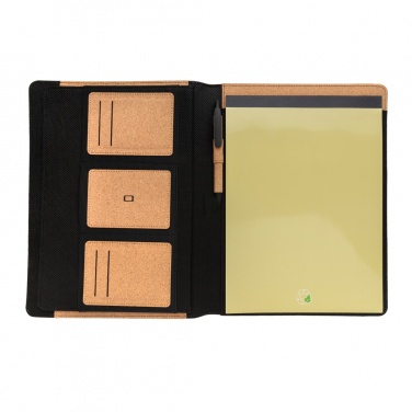 Logo trade business gift photo of: Deluxe cork portfolio A4 with pen
