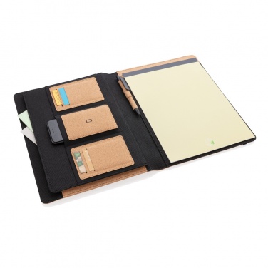 Logo trade promotional gift photo of: Deluxe cork portfolio A4 with pen
