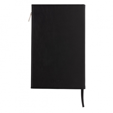 Logotrade advertising products photo of: Swiss Peak A5 PU notebook with zipper pocket