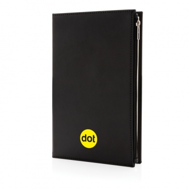 Logo trade advertising product photo of: Swiss Peak A5 PU notebook with zipper pocket