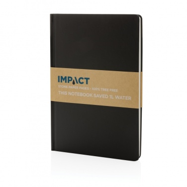 Logo trade business gifts image of: A5 Impact stone paper hardcover notebook