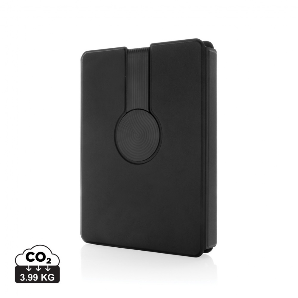 Logo trade business gifts image of: Swiss Peak RCS rePU notebook with 2-in-1 wireless charger