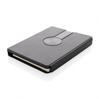 Logo trade promotional gift photo of: Swiss Peak RCS rePU notebook with 2-in-1 wireless charger