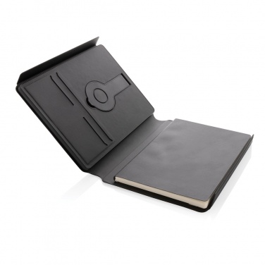 Logo trade promotional products image of: Swiss Peak RCS rePU notebook with 2-in-1 wireless charger