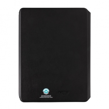 Logo trade promotional item photo of: Swiss Peak RCS rePU notebook with 2-in-1 wireless charger