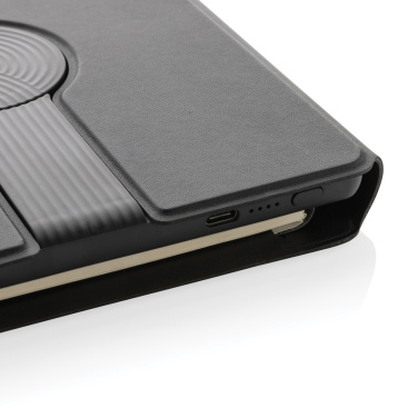 Logo trade promotional giveaway photo of: Swiss Peak RCS rePU notebook with 2-in-1 wireless charger