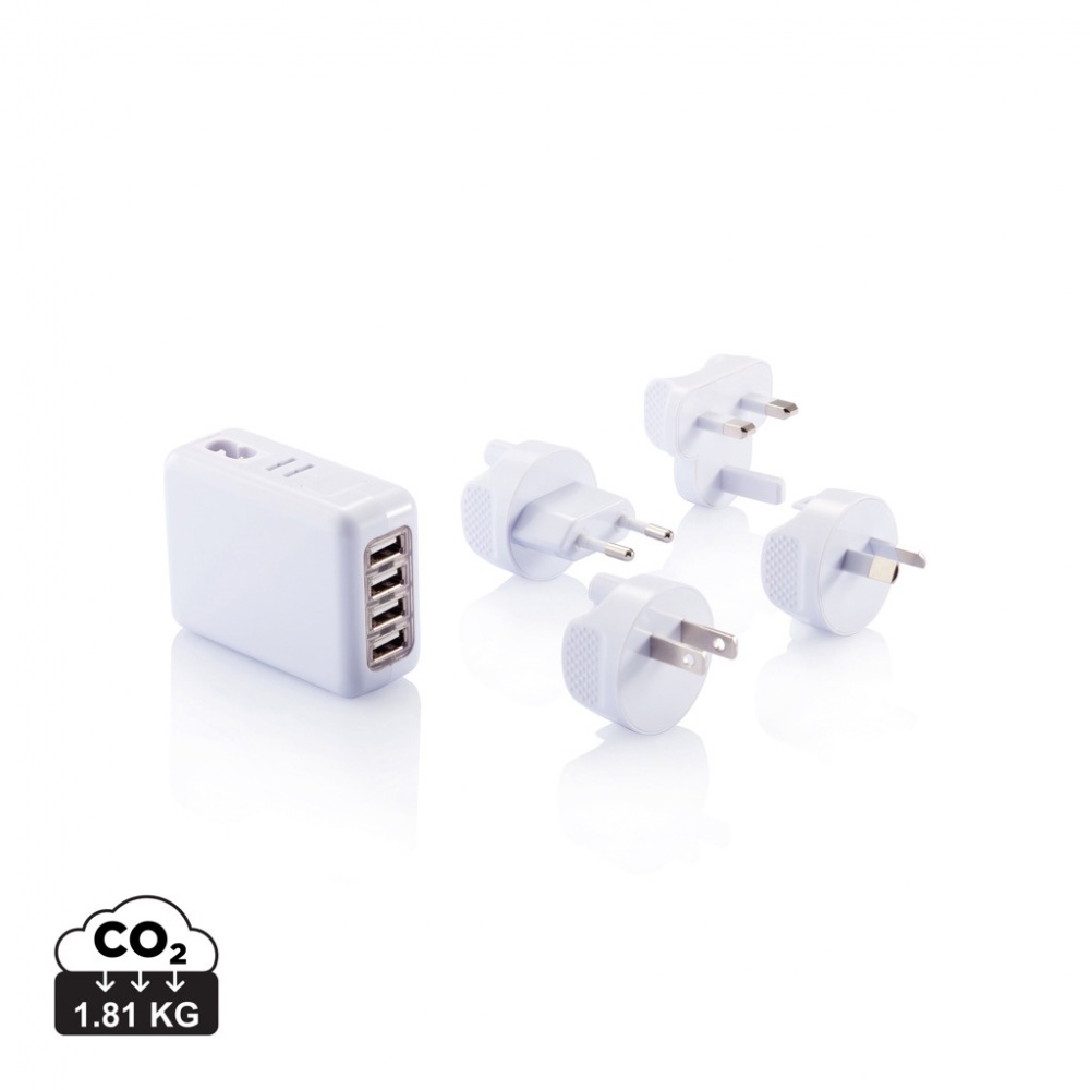 Logotrade promotional gift picture of: Travel plug with 4 USB ports