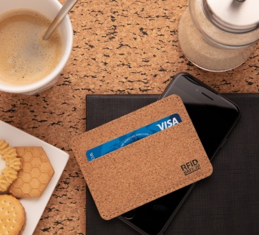 Logotrade promotional products photo of: Cork secure RFID slim wallet